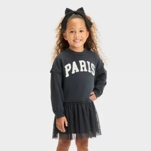 Grayson Mini Toddler Girls' Tulle Dress Charcoal Black and Grey